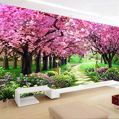 Martin Kench 5D Diamond Painting, Kirschbaum Kirschblüte Landschaft, Full Bohrer Diamant Set Zeichnung Großer DIY Stickerei Wohnung Dekoration (100 x 45 cm)