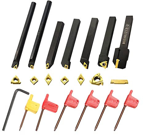 7-teiliges Set mit 12 mm Schaft aus Hartmetall, drehbare Drehmaschinen, mit 14 Hartmetall-Indexierbaren Bohreinsätzen + 7 Schraubenschlüssel
