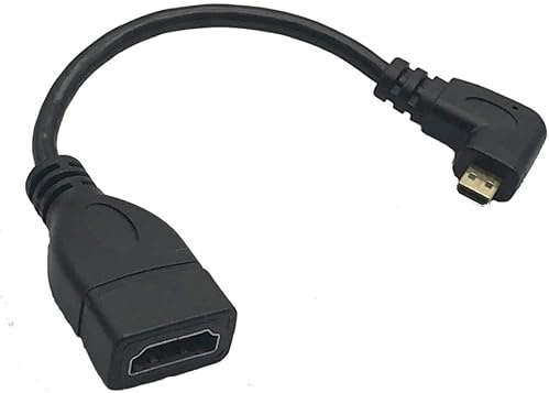 LiKuCo 6 inch 90 Degree Angled Golden Plated HDMI Female to Micro HDMI Male Adapter Cable (1Pack Right Angled)