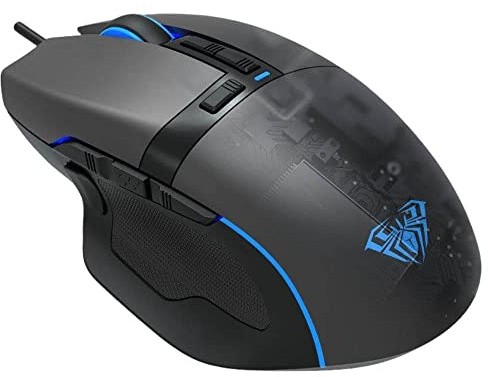 AULA F808 Souris Gamer 10 Boutons avec Programmation Macro, 4200 DPI, Optique, Filaire USB, rétroéclairage LED