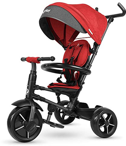 Qplay Rito Star Evolutionäres Dreirad, modernes Design mit Gummirädern, schnelles Zusammenklappen, geeignet ab 10 Monaten