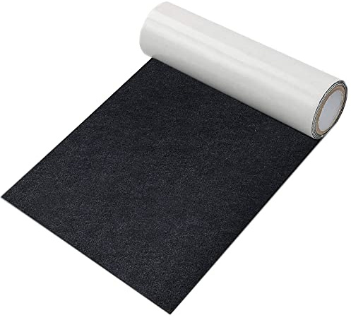 GELAISI Feutre Autocollant Noir 20 x 200 cm - Adhésif Multi-Usage pour Boîte, Liner, Cup Mat, Cadre Photo, Pieds de Chaise et Table