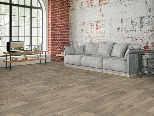 PVC Bodenbelag Vinylboden in lebhafter Holz Optik, Zuschnitt (5m breit / 5m lang)