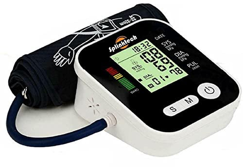 Blood Pressure Monitor with Pulse Rate Detection - Large LCD Display - Includes BP Cuff Kit for Arm Circumference of 22-32cm - Accurate Blood Pressure Monitors for Home Use (Black)