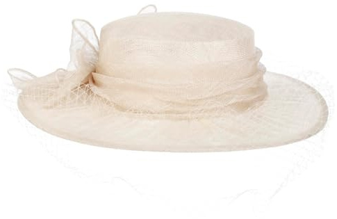 McBURN Matelot Damen Anlasshut - Made in Italy Fascinator Festhüte Sommer Frühling-Sommer Herbst-Winter - One Size beige