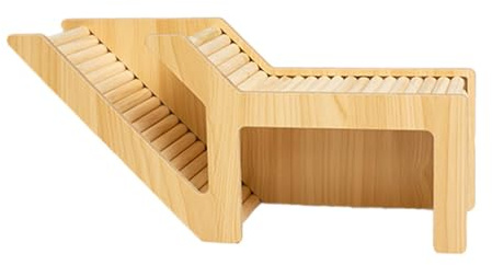 Cachette tunnel en bois pour hamster avec échelle, jouets pour hamsters syriens, accessoires pour petits animaux, style A 33 x 10,6 x 14,8 cm