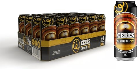 Ceres Strong Ale - 24 Lattine da 50 cl, Birra Bionda Doppio Malto | Riflessi dorati, gradazione alcolica 7,7°C, gusto ricco e intenso con sentori di malto