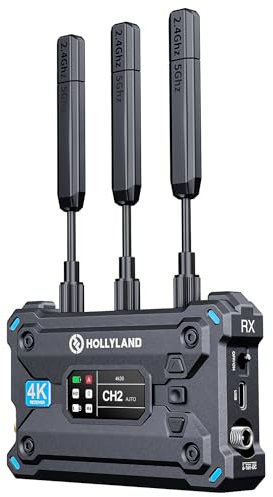 Hollyland Pyro S Wireless HDMI SDI Transmitter and Receiver, 4K30/1080p60 400m Range, 50ms Latency, Support Up to 4 Wireless Video Receivers, Auto Dual-Band Hopping, UVC & RTMP Live Stream (1RX)