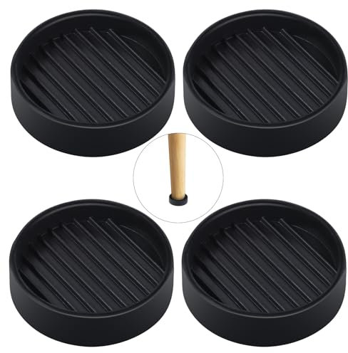 Sibba 4 x Gummi Möbelrollenauflage Möbeluntersetzer 50mm Rund Anti-Rutsch-Pads für Möbel Antirutschmatte Gummifüße für Möbelrollen Möbelstopper Unterlage Pad Möbelgleiter Möbelräder Möbeluntersetzer