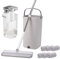 Flat Mop and Bucket Set with Clean and Dirty Water Separation, 360° Self-Rotating Mop Head, Suitable for Hardwood, Tile, Marble Floors, Includes Reusable Microfiber Mops (MOPS-6PADS)