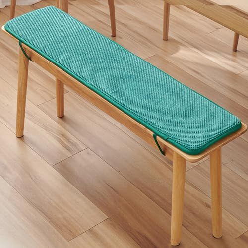 YHXAIQ rutschfeste Bankauflage Outdoor mit Schnürsenkeln, Dicke Cord Gartenbankauflagen für Fensterbankterrasse, Sitzkissen Bankauflage für Club Bar Garten(Light Green,35 x 180 cm)