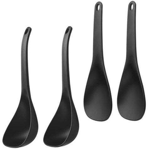 Amosfun 2juegos Cuchara Sopera Pala De Arroz Antiadherente Cuchara Para Servir Sopa Espátula Para Arroz Para Servir y Ramen Utensilios De Cocina Para