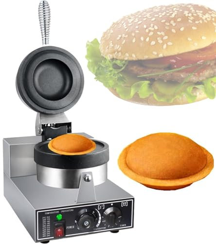 Pressa per hamburger Macchina elettrica per hamburger Macchina per waffle commerciale Gelato antiaderente, Pressa per hamburger con ripieno di gelato con 50~300℃ regolabile, 220V