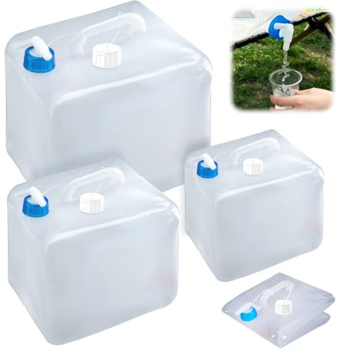 Dwafill Wasserkanne Camping, Faltbarer Wasserkanister 10l 20l, Wasserbehälter 20l Faltbar, Kanister Faltbar für Outdoor, Camping, Wandern (3, Blau, 5/10/20L)