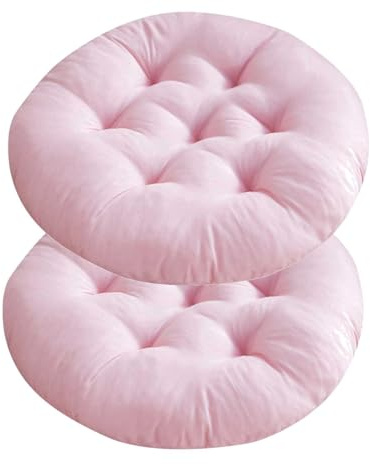 2er Set Rutschfestes Stuhlkissen 40 cm Rund Sitzkissen 5 cm Dicke Bodenkissen Sitzpolster Bequeme Stuhlauflage Sitzpolster Polster Auflage Dekokissen für Indoor Outdoor