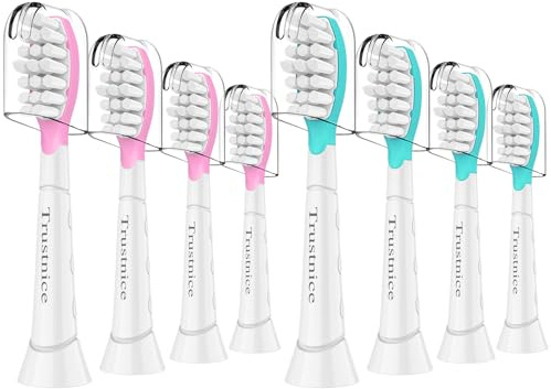 Trustnice Reservhuvuden för Philips Sonicare Kids – Kompatibelt med Philips Sonicare Kids Tandborste Snap-on, från 7 år, 8 st