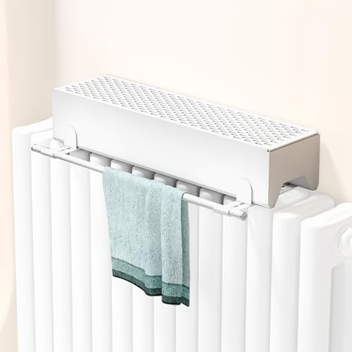 Umidificatore per Termosifoni, Umidificatore Ambiente, Non Necessita di Elettricità, Materiale in Alluminio, con Asta Retrattile per Stendere I Vestiti(40cm/16in)