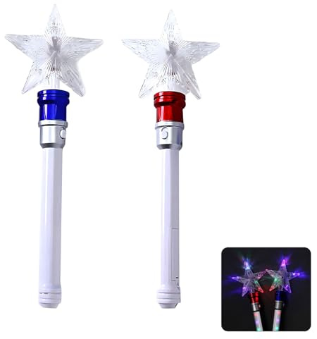 2 varitas LED con luz intermitente, varita mágica giratoria para niñas y niños, luces LED intermitentes coloridas, regalo divertido de fiesta y cumpleaños