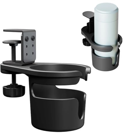 Dryckeshållare skrivbord, mugghållare bord anti spill, justerbar mugghållare, kontor mugghållare vridbar för vatten, dryck, kaffekopp