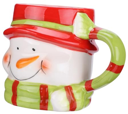 ULTECHNOVO Tazza di Ceramica a Forma di Pupazzo di Neve Natalizio Tazza da Latte e Bevande Calde Creativa per Famiglia Ufficio e Regali Festivi Colore Casuale