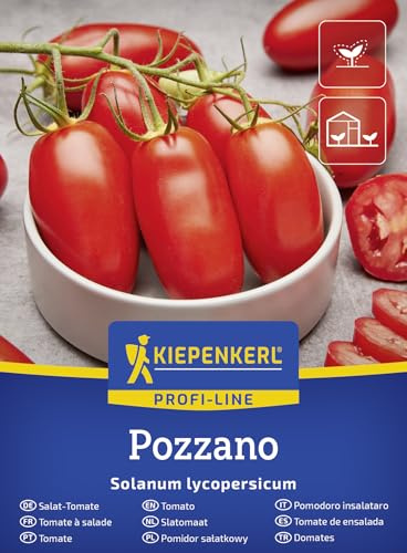 Kiepenkerl Salat-Tomatensamen Pozzano F1 50917, Gemüsesaat | Laschenförmige rote Früchte mit würzig-fruchtigem Geschmack, für Gewächshaus & geschütztes Freiland