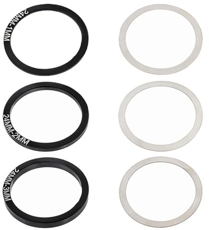 6 Stück vielseitige Abstandshalter aus Aluminiumlegierungen, Radfahren, Gabelschaft, konische Unterlegscheiben für Wartungsarbeiten an Mountainbikes und Rennrädern, Korrosionsschutz für Fahrräder