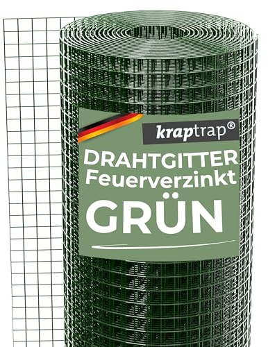 kraptrap® Volierendraht grün Drahtgitter I Käfigdraht Schweißgitter (50cm x 25m)