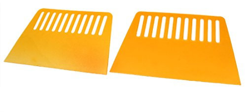 Aexit 2pcs 4.2' 'Ancho Trapezoide Barniz plástico Removedor de pintura para papel pintado Masilla (model: O3585IIIVII-3928PT) Raspador Amarillo oscuro