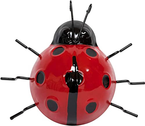 St@llion 1x Metal Ladybird Garden Wall Art Ornaments Hanging Ladybirds 3D Hand Painted
