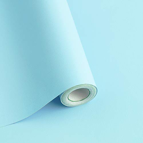 Papier peint bleu sarcelle à décoller et à coller de couleur unie – Papier peint autocollant amovible pour revêtement mural, meubles, armoire, comptoir – Rouleau de vinyle de 299,7 x 45 cm