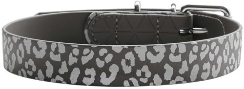 Halsband Convenience Reflect S-M (40), grau Leopardenmuster