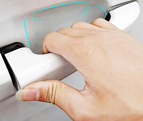 Juego de 4 láminas protectoras de pintura para los tiradores de las puertas del coche | 4 unidades de láminas protectoras de pintura para los huecos de las puertas del coche | Juego de láminas