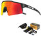 KAPVOE Polarisiert Fahrradbrille mit 4 wechselgläser TR90 Rahmen für Herren Damen Sport Radfahren MTB Sportsonnenbrille Radbrille Sportbrille Fahren Angeln Baseball Laufen 02 Rot Schwarz