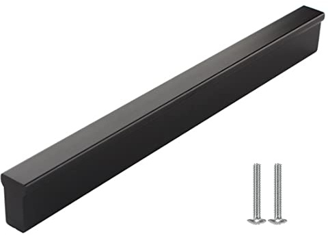 Drenky Mattschwarz Schrank- und Schubladengriffe 10 Stück, Moderne Aluminium, Lochabstand 160 mm
