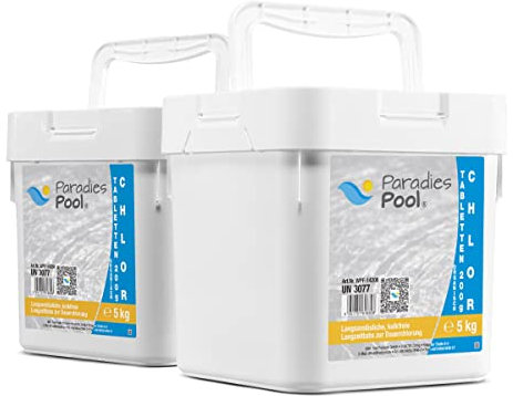 Paradies Pool Chlortabletten für Pool 200 g, Schwimmbecken, organisch, langsam löslich, Inhalt: 10 kg