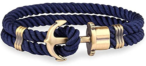 YFZCLYZAXET Bracelet Homme en Nylon Bleu Marine et en Laiton