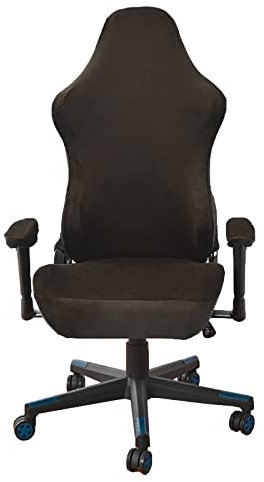 LIFEDX Funda de silla de gaming elástica de terciopelo, ergonómica, funda para silla de juego, funda para silla de oficina con reposabrazos/respaldo de la funda de silla, sin sillas, color caqui