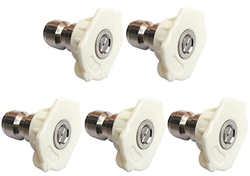 5 boquillas de pulverización para lavadora a presión eléctrica, conexión rápida de 1/4, color blanco, accesorios de lavadora de 40 grados, boquilla de fijación para lavadora a presión