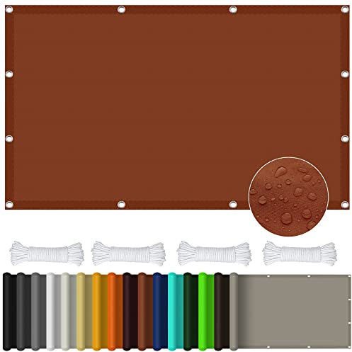 Voile D‘ombrage Rectangulaire 1.4 x 1.8 m Imperméable Terrasse et Camping Toile d'ombrage Protection des Rayons UV à 98% avec Corde pour Patio Jardin Terrasse Extérieur, Rouge Rouille