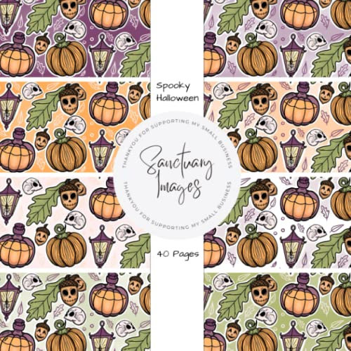 Spooky Halloween Scrapbooking Paper Pack: Decorative Craft Paper Pad Supplies, Junk Journaling, Scrapbooking, & Crafting Projects - Double Sided 8.5 x 8.5