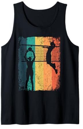 Volleyballspieler Vintage Mann Frau Strand Volleyball Tank Top