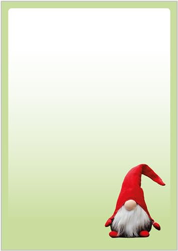 Briefpapier Wichtel DIN A4 - Papier Weihnachten - 20 Blatt - Motiv Nr. 029 | 120g/m²