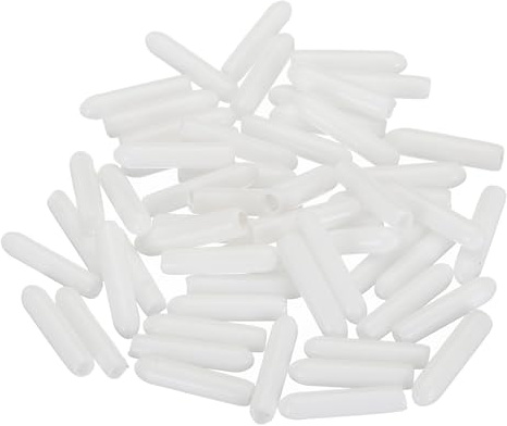sourcing map 50 Stück Gummi-Endkappen 2,5 mm ID Vinyl Rundrohr-Bolzen-Kappe Abdeckung Schraubengewinde-Schutz Weiß