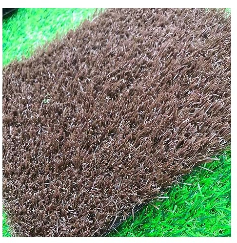 Césped artificial, rollo de césped suave transpirable anti-UV, alfombra de césped de alta densidad para patio, alfombra antideslizante para mascotas de jardín (color: marrón, tamaño: 31 x 1