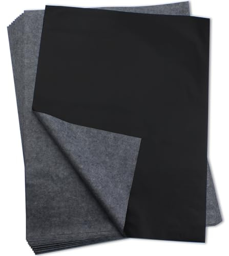 Carta trasferibile in grafite, 45,7 x 61 cm, 11 fogli di carta carbone nera per fai da te, lavorazione del legno, carta, tela e altre superfici artistiche