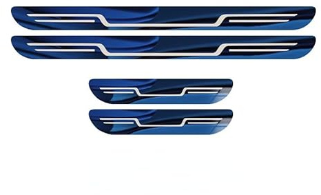 4Piè Ces Garnitures Seuil PortièRe Voiture en Acier Inoxydable pour AIXAM 2011 2016 2018 2020, Voiture en Acier Inoxydable Bienvenue Pedal Anti-éraflures,A