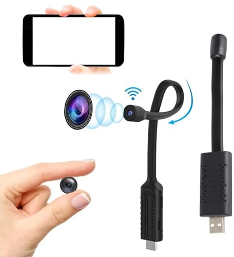 Joyzan Mini Caméra à Prise USB, Mini Caméra Wi-FI sans Fil de sécurité HD 1080p pour Nounou, Caméra de Surveillance Secrète avec Prise en Charge de la Vision Nocturne, Détection