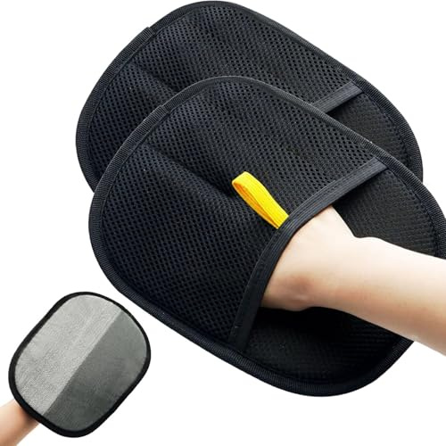 WEJOY Sellerie-Pflegehandschuh, doppelseitig, Tierhaarentferner-Handschuhe für Hund und Katze, wiederverwendbar, zum Waschen, Enthaaren, Fellpflegen, 2 Stück