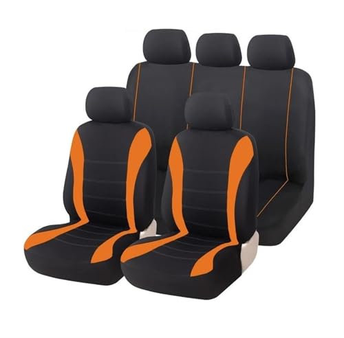 DZSJHGFDD Autositzbezüge Autositzbezug-Schutz-Set Airbag-kompatibel Für Skoda Für Fabia Sitzbezug Auto(Orange)