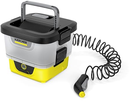 Kärcher Mobile Outdoor Cleaner OC 4, Fördermenge: 2 l/min, Gewicht: 3,1 kg, Wassertank: 8 l, Lithium-Ionen-Akku, Spiralschlauch, Gerätefilter, Abnehmbarer Wassertank, schonender Niederdruck